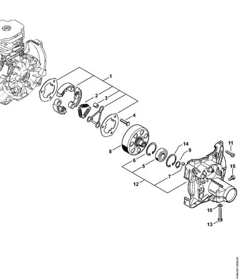 Frizione, scatola frizione Decespugliatori (FS) FS 560 C-EM della marca STIHL