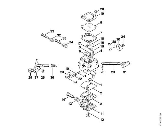 Carburatore WT-45, WT-112 Decespugliatrici (FS) FS 106 della marca STIHL