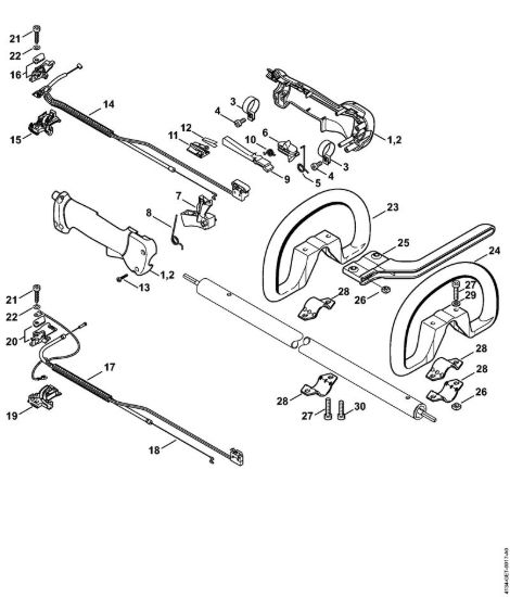 Impugnatura di comando Decespugliatrici (FS) FS 120 R della marca STIHL