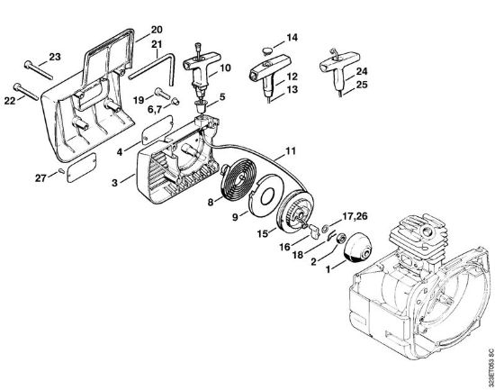 Dispositivo di avviamento Decespugliatrici (FS) FS 180 della marca STIHL