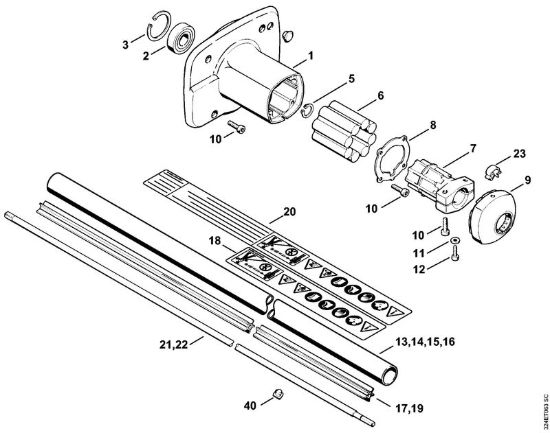 Corpo frizione, stelo Decespugliatrici (FS) FS 220 K della marca STIHL