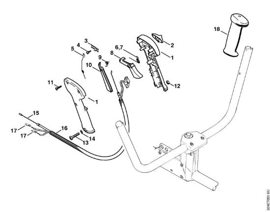 Impugnatura di comando Decespugliatrici (FS) FS 220 K della marca STIHL
