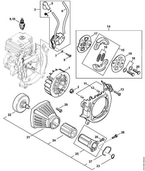 Impianto di accesione, Frizione Decespugliatrici (FS) FS 235 R della marca STIHL