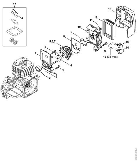 Corpo carburatore, filtro aria Decespugliatrici (FS) FS 250 della marca STIHL