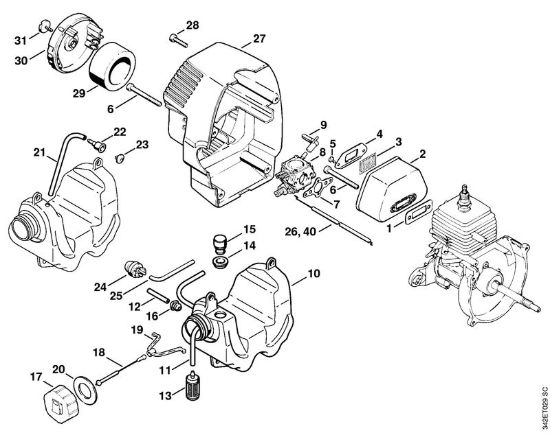 Silenziatore, cappottatura Decespugliatrici (FS) FS 44 della marca STIHL