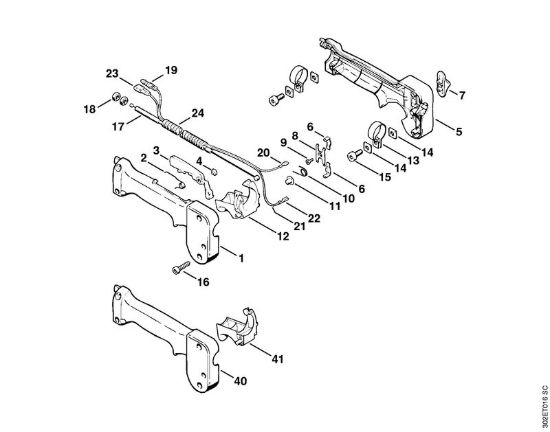 Impugnatura di comando FS 52, FS 56 Decespugliatrici (FS) FS 52 della marca STIHL