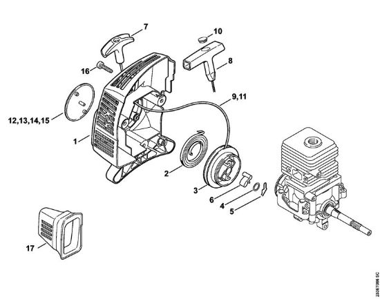 Dispositivo di avviamento Decespugliatrici (FS) FS 55 R 2-MIX della marca STIHL
