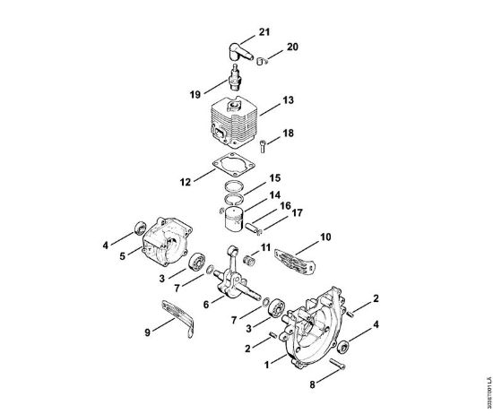Carter albero a gomito, cilindro Decespugliatrici (FS) FS 62 della marca STIHL