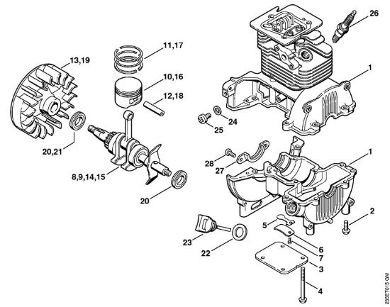 Carter albero a gomito Decespugliatrici (FS) FS 65-4 della marca STIHL