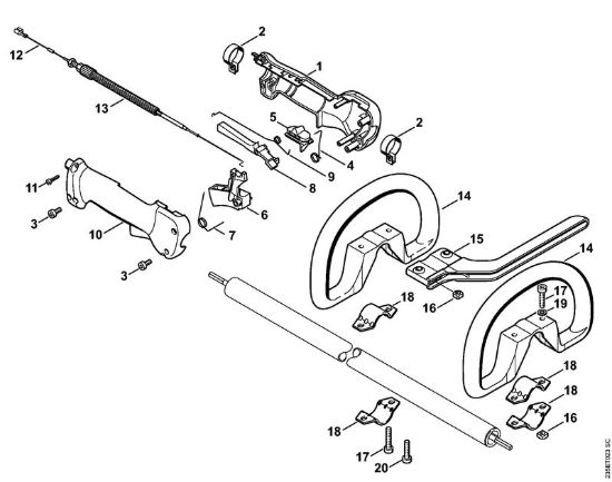 Impugnatura di comando Decespugliatrici (FS) FS 65-4 della marca STIHL