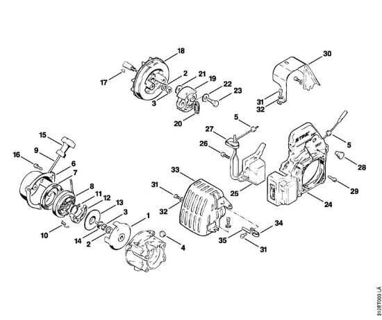 Dispositivo di avviamento Decespugliatrici (FS) FS 80 AVE della marca STIHL