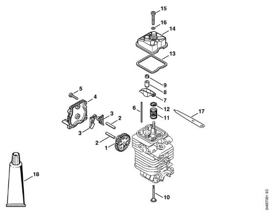 Comande valvole Decespugliatrici (FS) FS 87 della marca STIHL