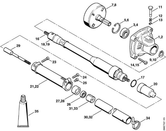 Scatola frizione, albero flessibile Decespugliatrici spalleggiabilli (FR) FR 125 SEA della marca STIHL
