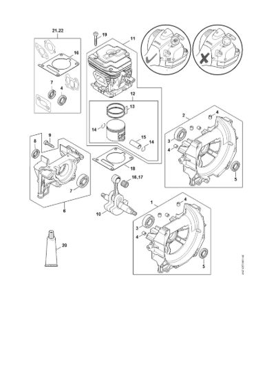 Picture of Carter albero a gomito, cilindro FR 460, FR 480 FR 460 TC-EM
