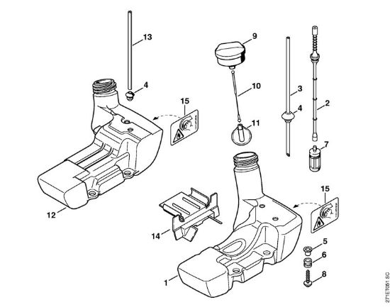 Serbatoio carburante Decespugliatrici spalleggiabilli (FR) FR 480 C-F (4128) della marca STIHL