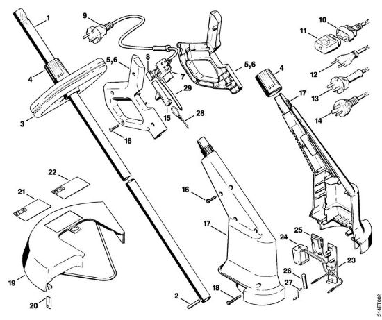 Impugnatura, corpo Trimmer elettrici (FE, FSE) FE 40 della marca STIHL