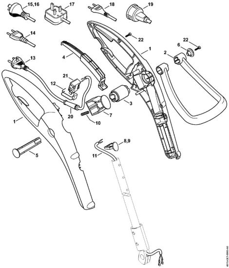 Corpo impugnatura Trimmer elettrici (FE, FSE) FSE 41 della marca STIHL