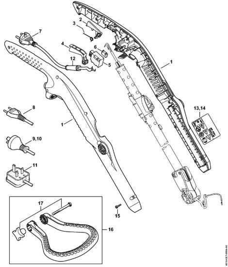 Corpo impugnatura Trimmer elettrici (FE, FSE) FSE 52 della marca STIHL