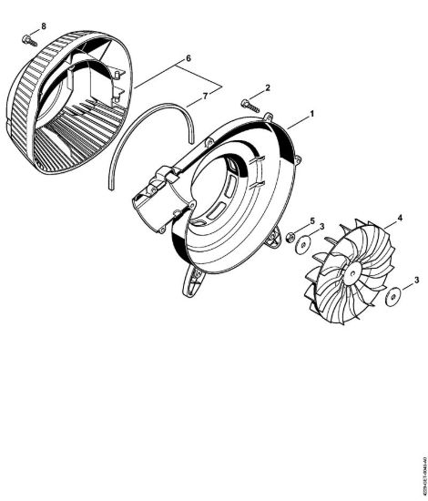 Carter soffiatore esterno, ventola Soffiatori (BG, BR) BG 45 della marca STIHL