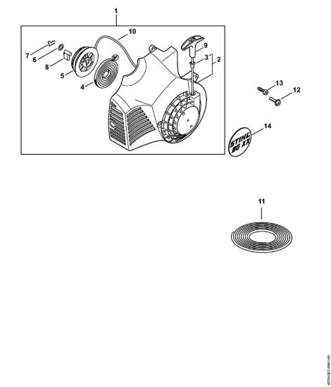 Dispositivo di avviamento Soffiatori (BG, BR) BG 45 della marca STIHL