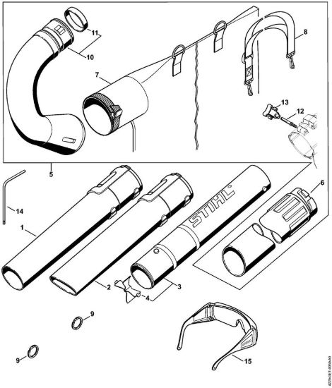 Ugello, dispositivo di aspirazione Soffiatori (BG, BR) BG 45 della marca STIHL