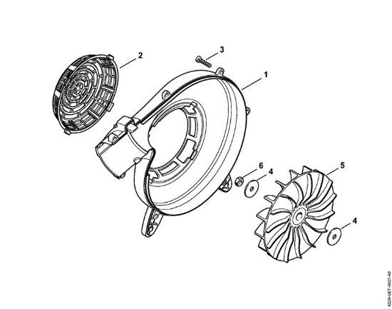 Carter soffiatore esterno, ventola Soffiatori (BG, BR) BG 50 della marca STIHL