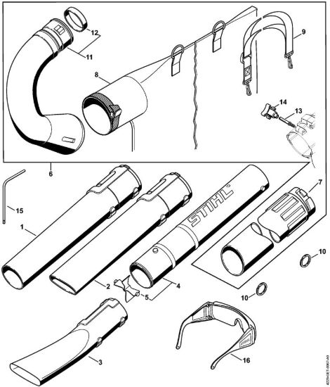 Ugello, dispositivo di aspirazione Soffiatori (BG, BR) BG 55 della marca STIHL