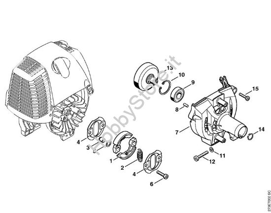 Frizione, carenatura ventola Decespugliatori (FS) FS 310 della marca STIHL