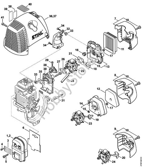 Silenziatore, filtro aria Decespugliatori (FS) FS 310 della marca STIHL