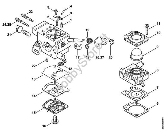 Carburatore WTF-10, WTF-11, WTF-5, WTF-6 Decespugliatori (FS) FS 360 C-E della marca STIHL