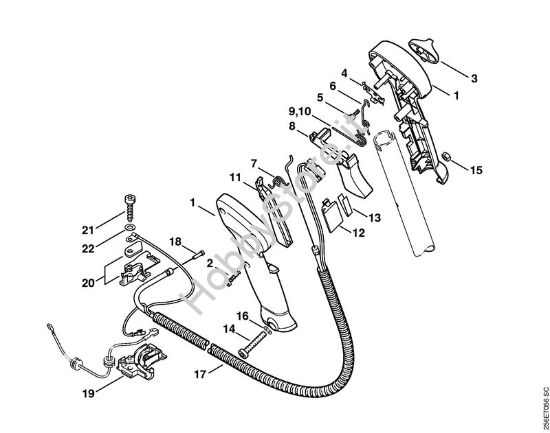 Impugnatura di comando Decespugliatori (FS) FS 400-K della marca STIHL