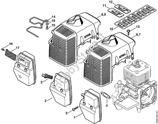 Silenziatore, cappottatura Decespugliatori (FS) FS 450 della marca STIHL