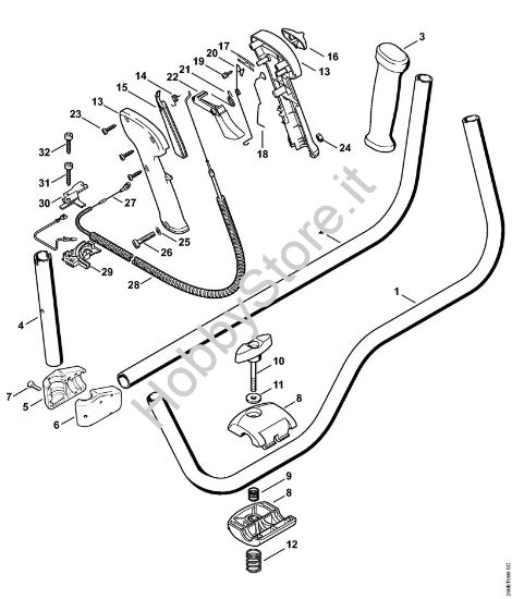 Manico tubolare, impugnatura di comando Decespugliatori (FS) FS 450-K della marca STIHL