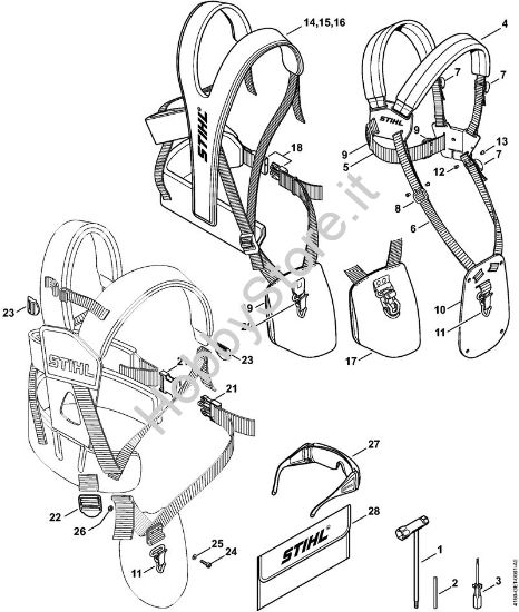 Attrezzi, tracolla doppia Decespugliatori (FS) FS 450-Z della marca STIHL