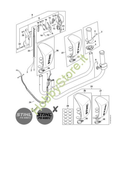 Picture of Manico tubolare, impugnatura di comando FS 490 C-EM K