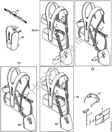Attrezzi, tracolla doppia Decespugliatori (FS) FS 490 C-EM KW della marca STIHL