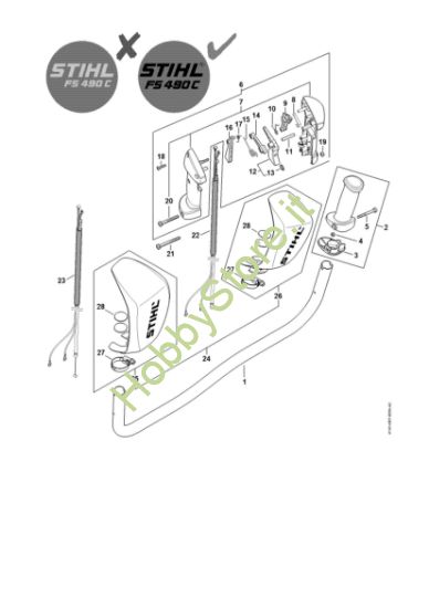 Picture of Manico tubolare, impugnatura di comando FS 490 C-EM, FS 490 C-EM L FS 490 C-EM L