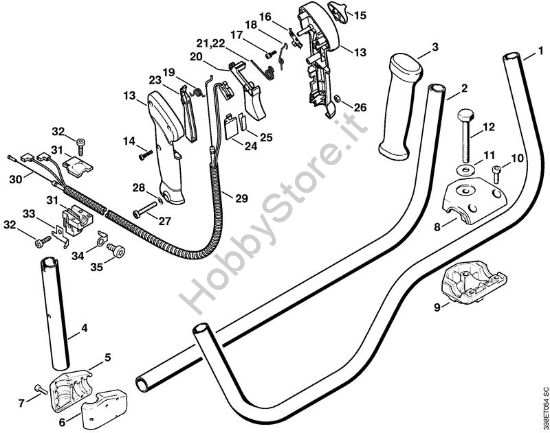 Manico tubolare, impugnatura di comando Decespugliatori (FS) FS 500 della marca STIHL