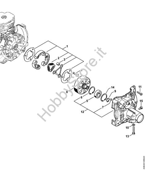 Frizione, scatola frizione Decespugliatori (FS) FS 510 C-EM della marca STIHL