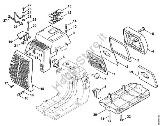Filtro aria, cappottatura Decespugliatori (FS) FS 550 della marca STIHL