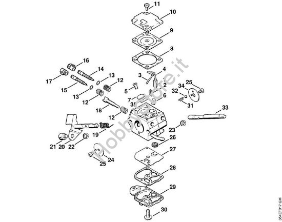 Carburatore C1Q-SK7 USA Decespugliatrici (FS) FS 108 della marca STIHL