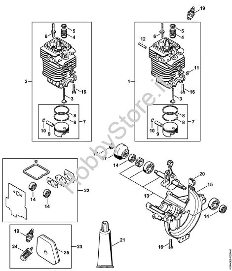 Cilindro, coppa olio Decespugliatrici (FS) FS 110 RX-Z della marca STIHL