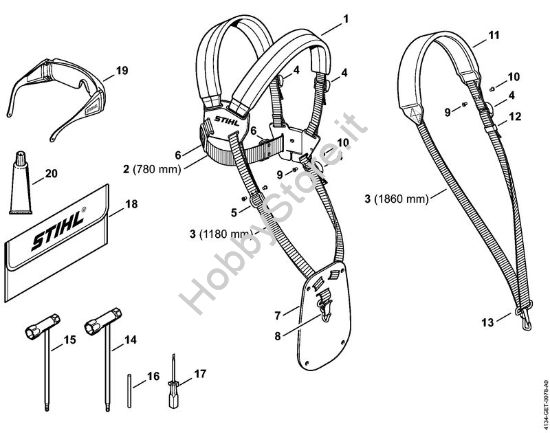 Tracolla, Attrezzi, Accessori a richiesta Decespugliatrici (FS) FS 120 2-MIX della marca STIHL