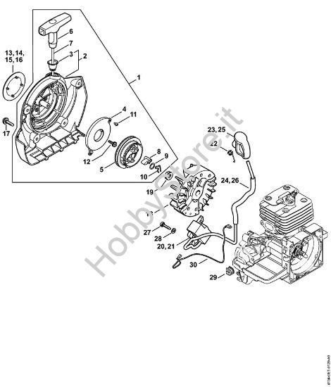 Dispositivo avviamento, impianto di accensione Decespugliatrici (FS) FS 120 R 2-MIX della marca STIHL