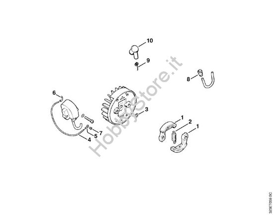 Impianto di accesione, Frizione Decespugliatrici (FS) FS 180 della marca STIHL