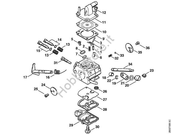 Carburatore C1Q-S35 (19.98) Decespugliatrici (FS) FS 200 della marca STIHL