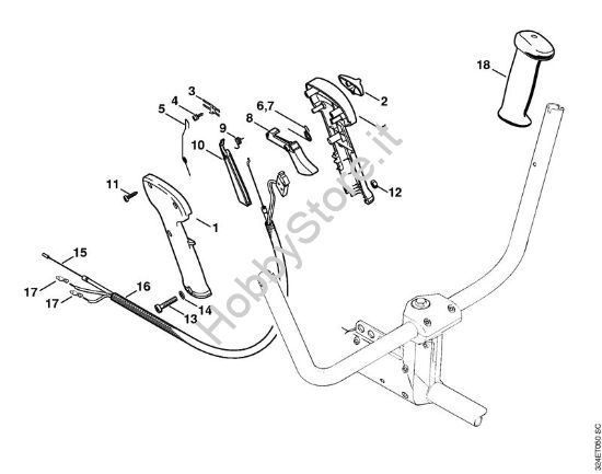 Impugnatura di comando Decespugliatrici (FS) FS 220 della marca STIHL