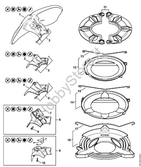 Riparo per trinciatura, Arresto Decespugliatrici (FS) FS 240 RC-E della marca STIHL