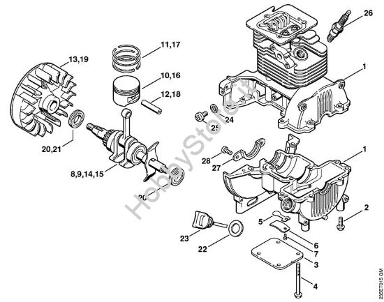 Carter albero a gomito Decespugliatrici (FS) FS 25-4 della marca STIHL