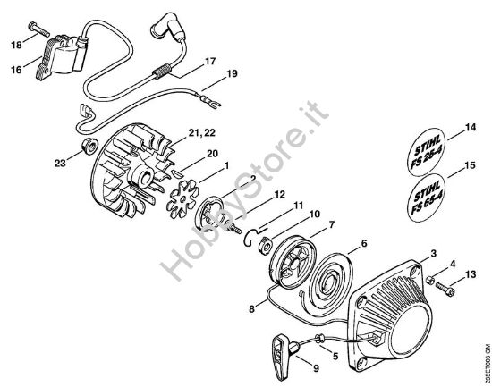 Dispositivo avviamento, impianto di accensione Decespugliatrici (FS) FS 25-4 della marca STIHL